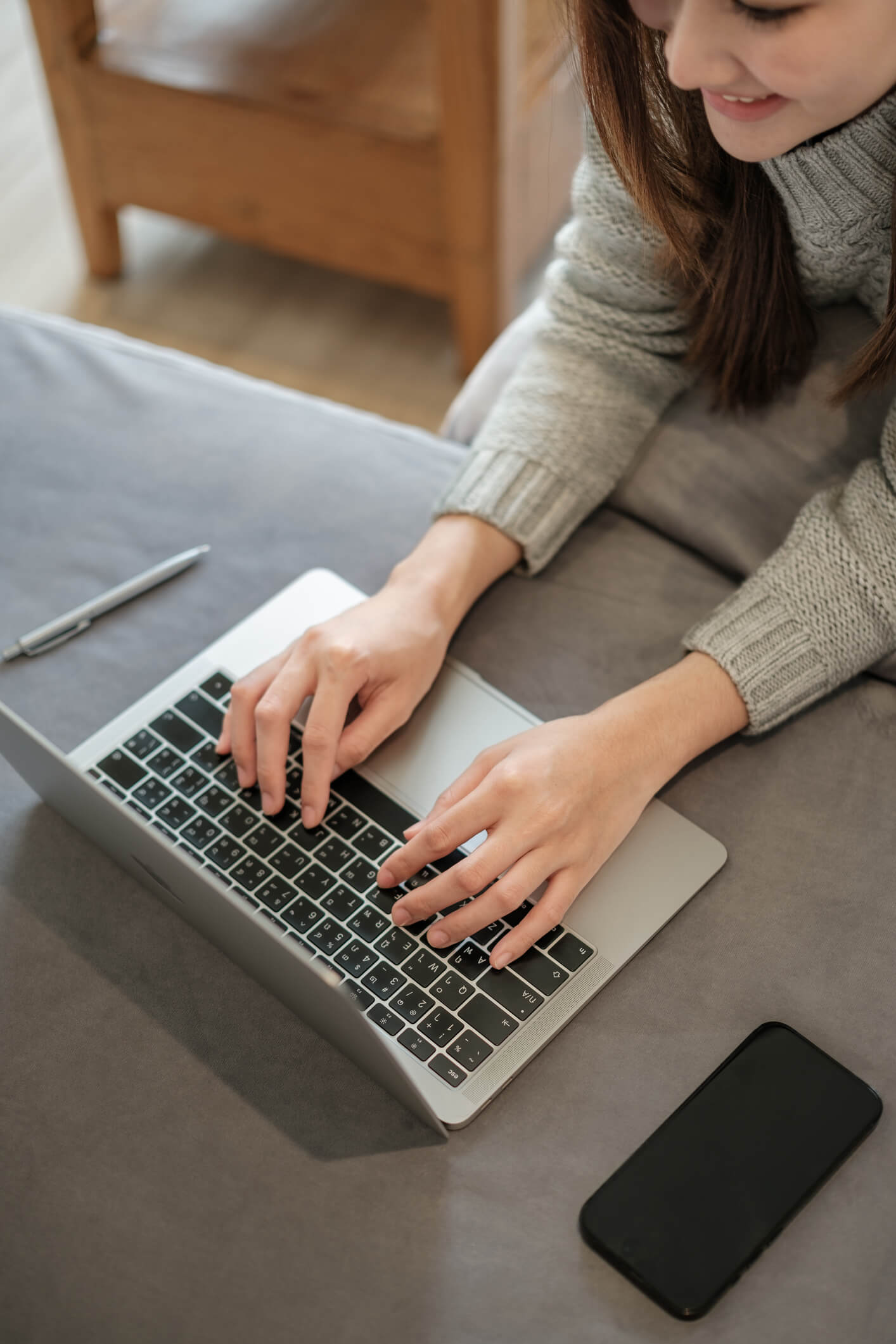 Freelancer working at computer